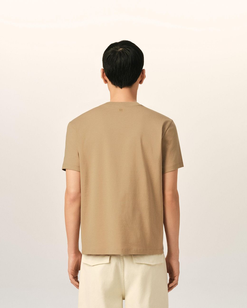 AMI Natural Cotton T-Shirt With Ami De Coeur for men