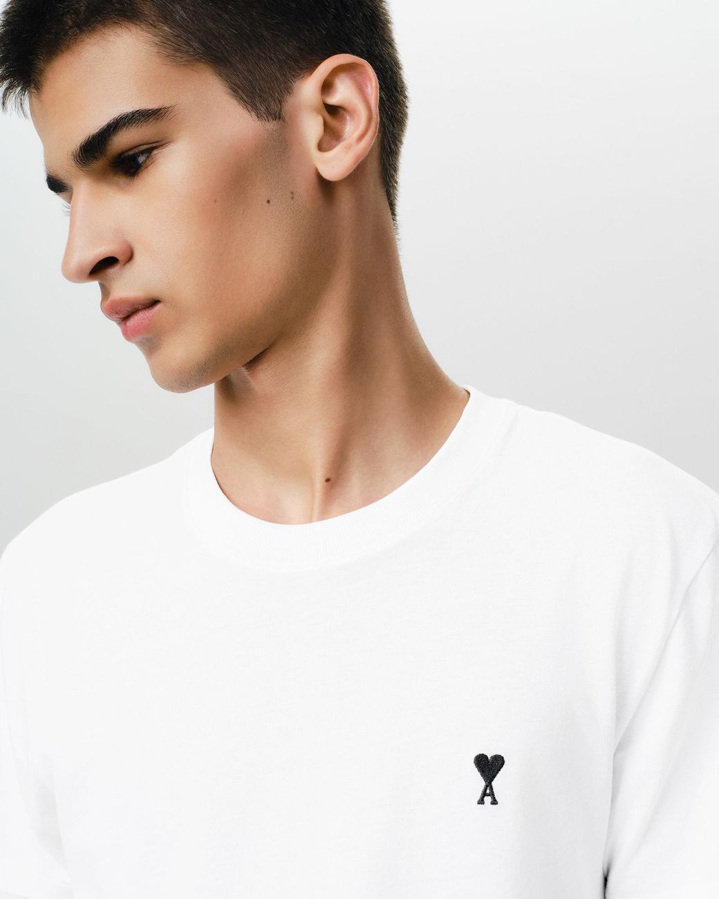 AMI Natural Cotton T-Shirt With Ami De Coeur for men