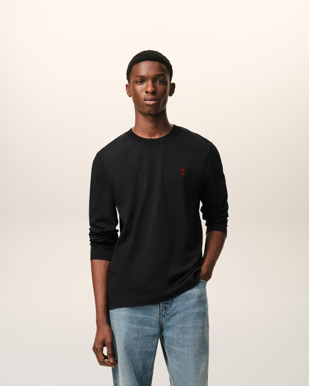 AMI Black Ami De Coeur Long-Sleeve T-Shirt
