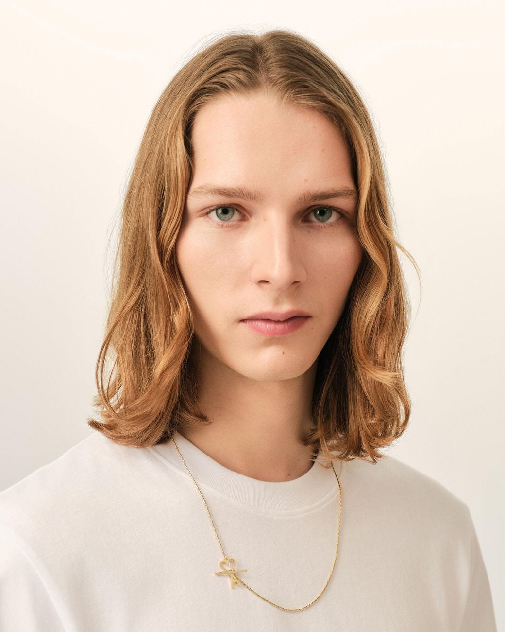AMI Natural Brass Chain Necklace With Ami De Coeur