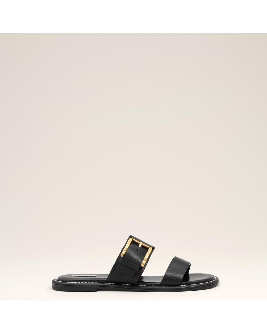 AMI Natural Cow Leather Buckle Sandals