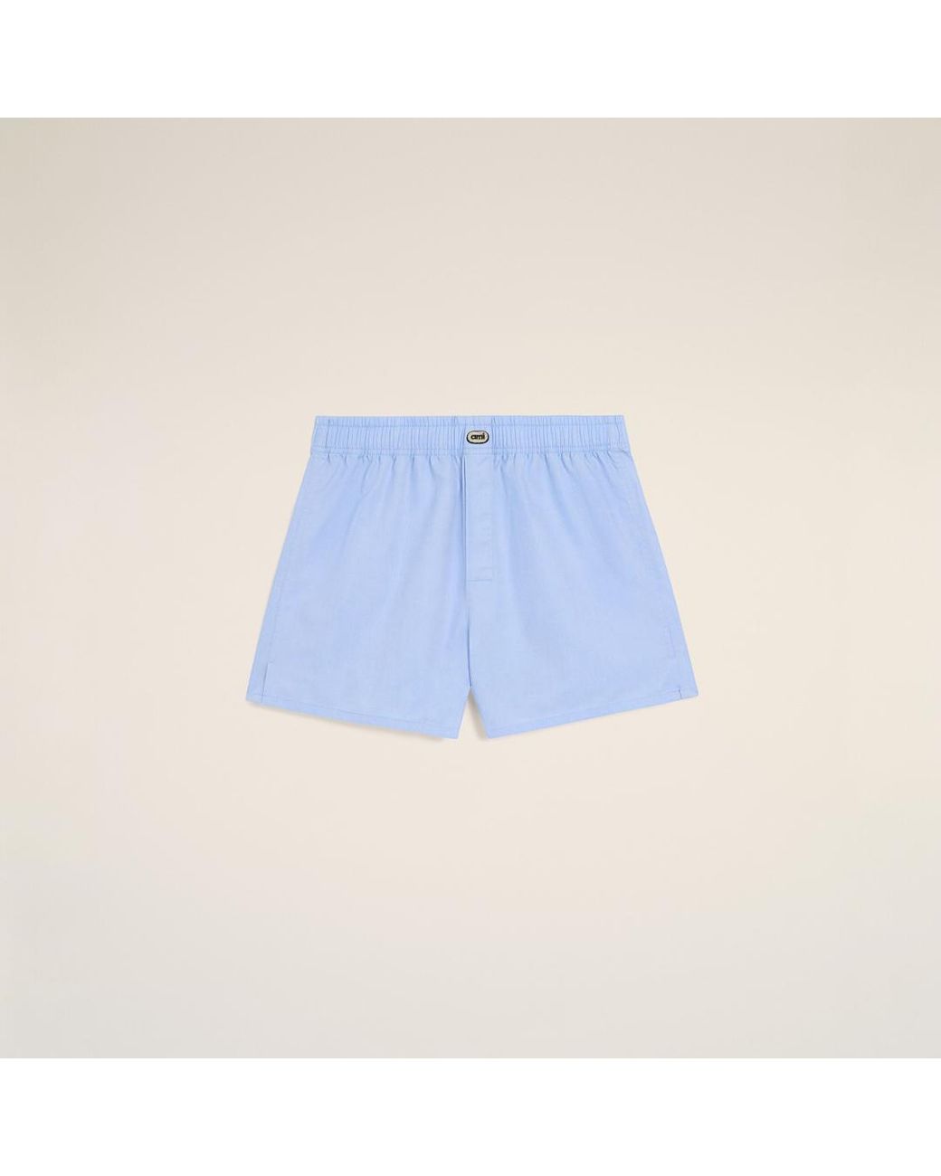 AMI Blue Cotton Boxer With Ami Patch for men