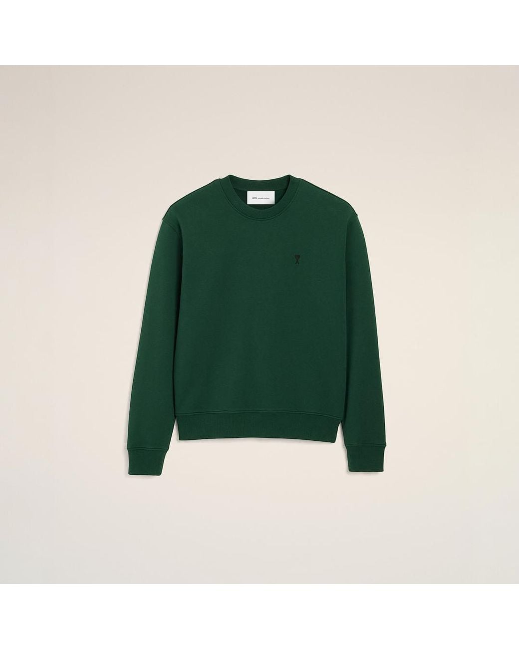AMI Green Cotton Sweatshirt With Ami De Coeur for men
