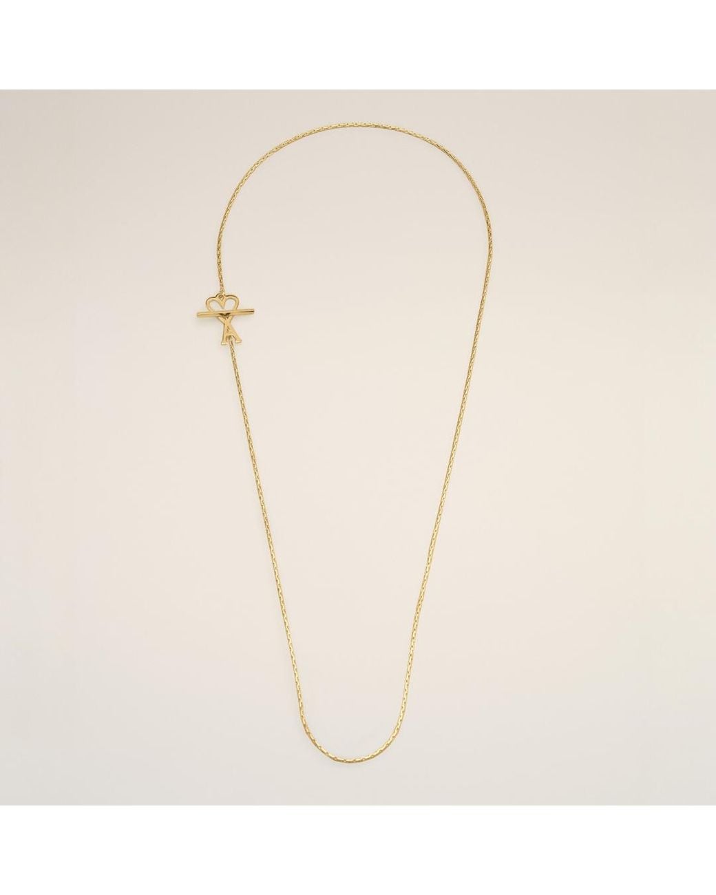 AMI Natural Brass Chain Necklace With Ami De Coeur
