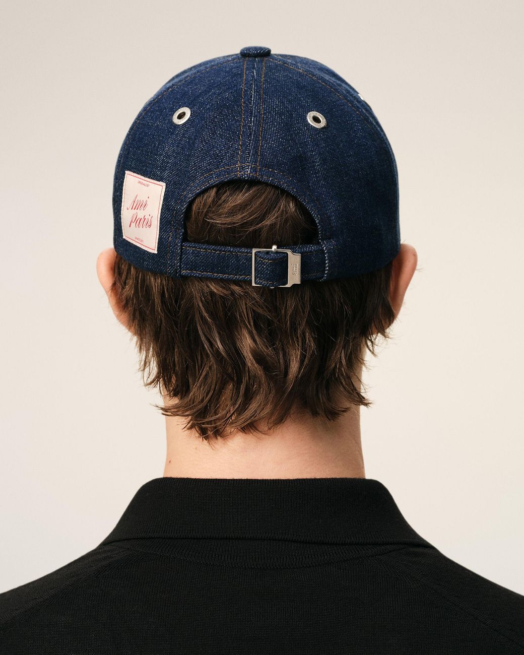 AMI Blue Denim Side Patch Cap
