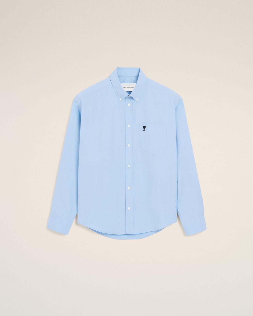 AMI Blue Boxy Cotton Shirt With Ami De Coeur for men