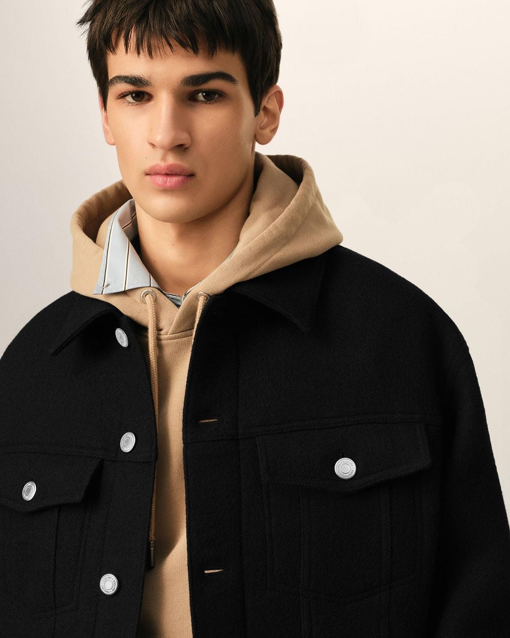 AMI Black Wool Trucker Jacket