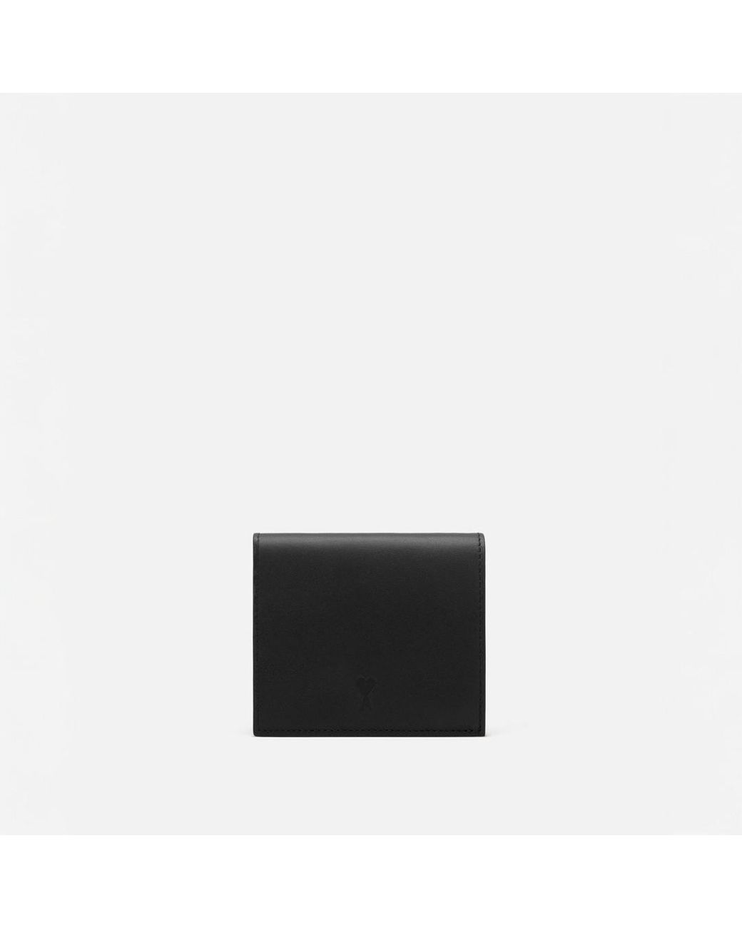 AMI Natural Cowhide Leather Bifold Wallet With Ami De Coeur