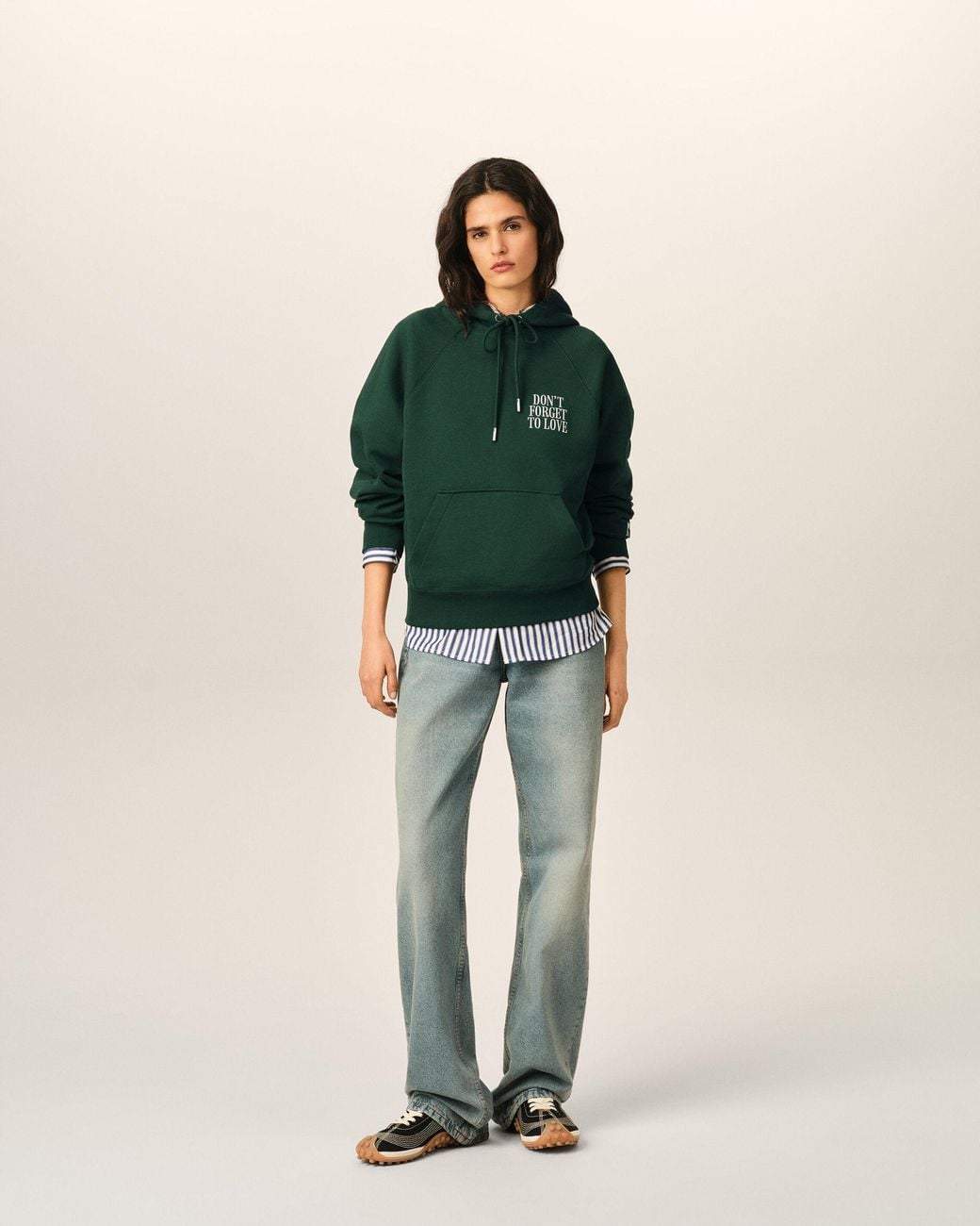 AMI Green Cotton "Don'T Forget To Love" Hoodie