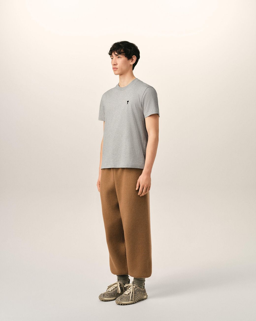 AMI Natural Cotton T-Shirt With Ami De Coeur for men