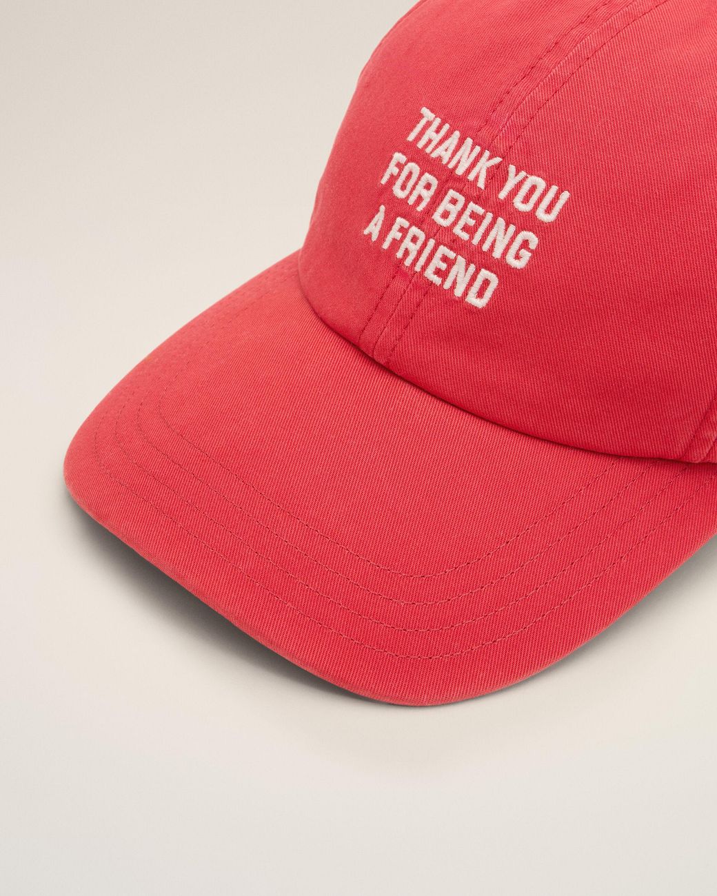 AMI Red Cotton "Thank You For Being A Friend" Cap
