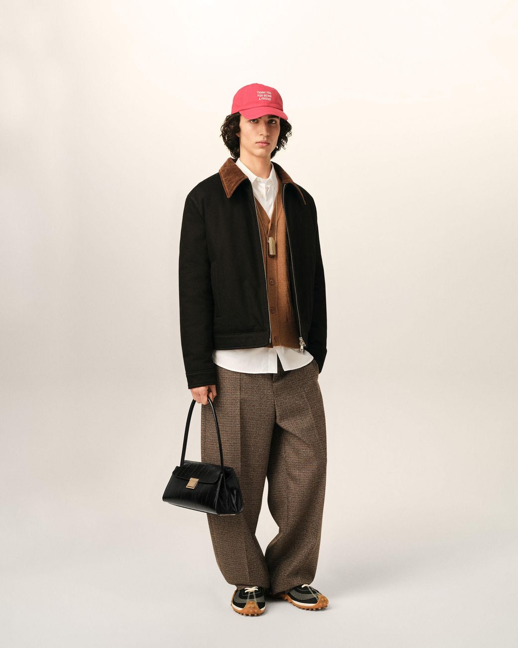 AMI Natural Small Cow Leather Mimi Bag