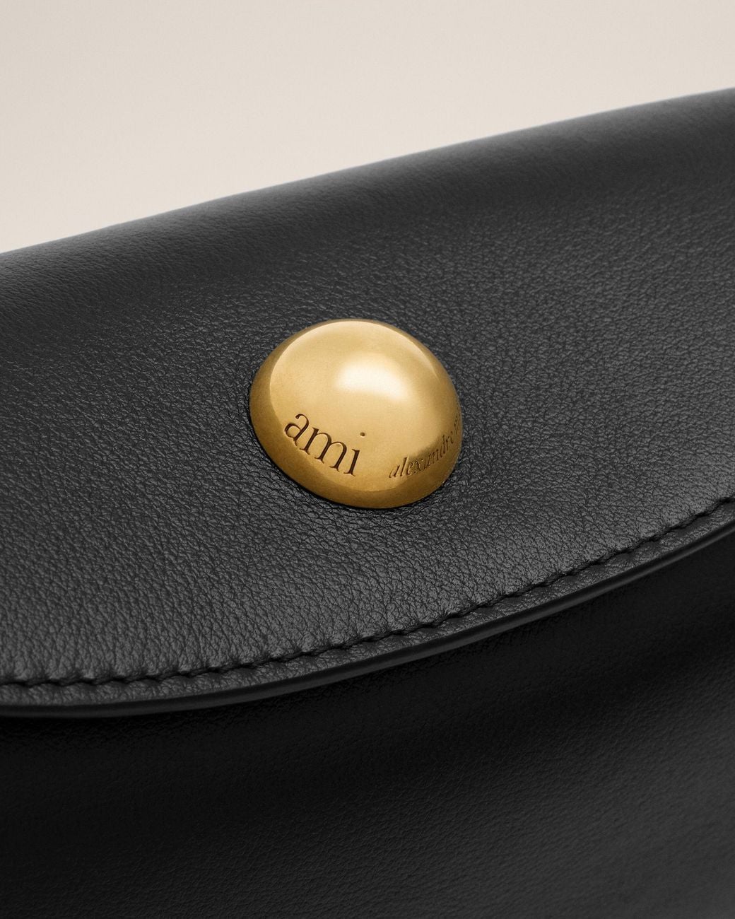 AMI Natural Cow Leather Mini Carrousel Bag