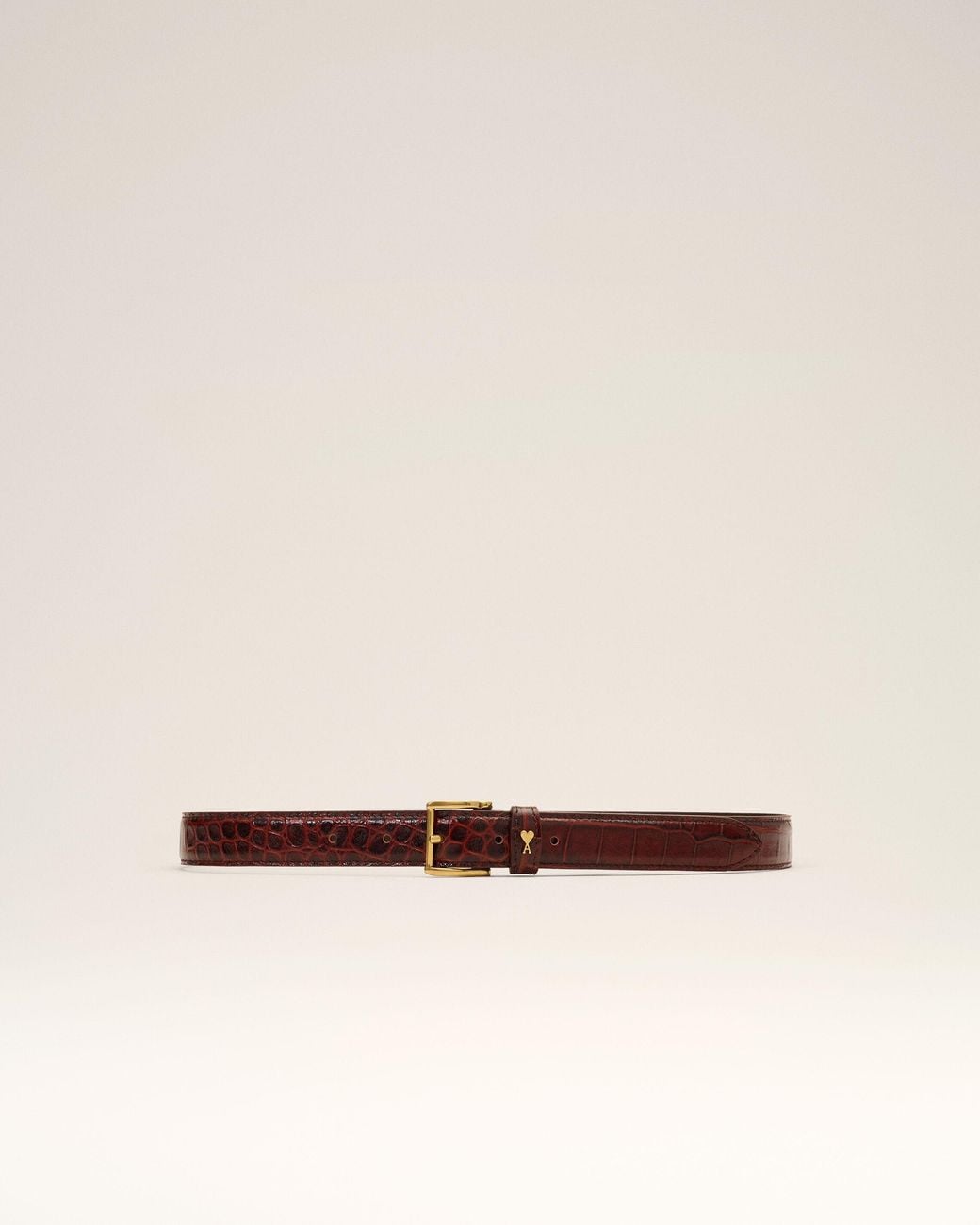 AMI Natural Crocodile Cow Leather Paris Paris Belt 25 Mm