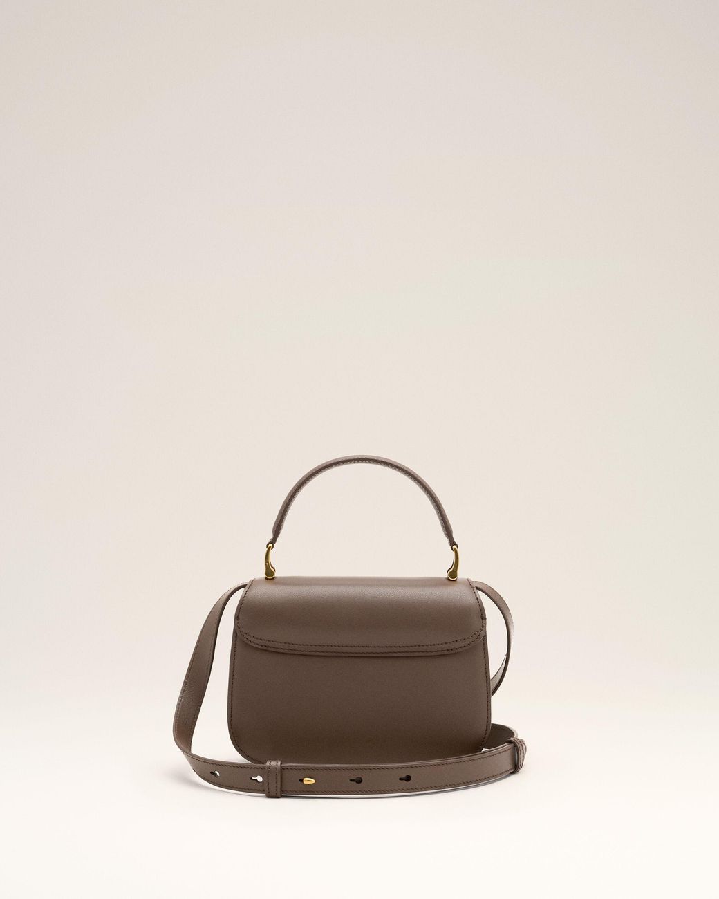 AMI Natural Cowhide Leather Paris Paris Top Handle Bag