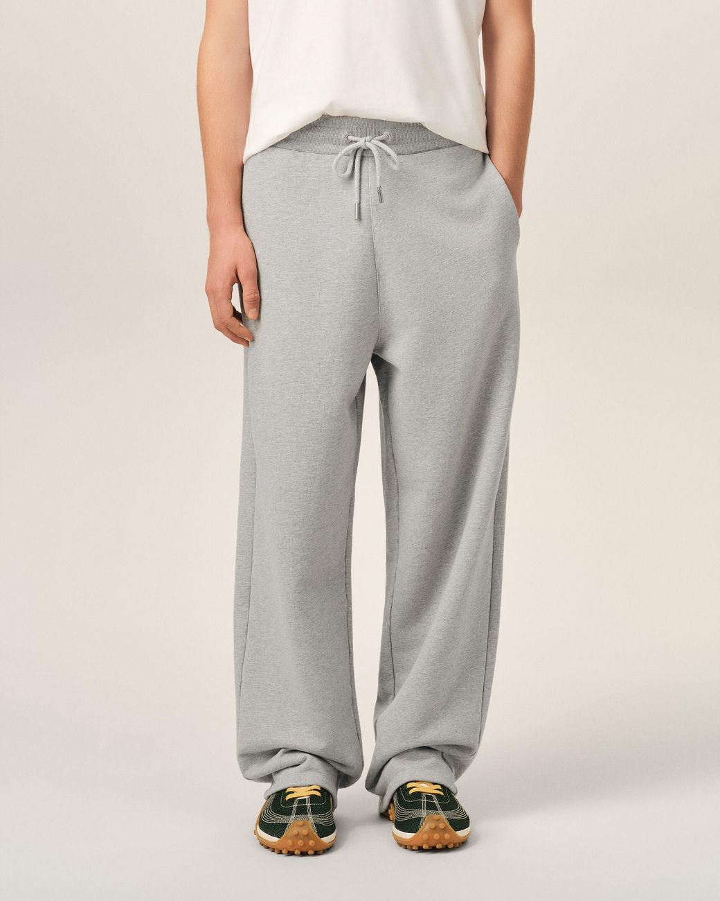 AMI Natural Cotton Track Pants With Ami De Coeur for men