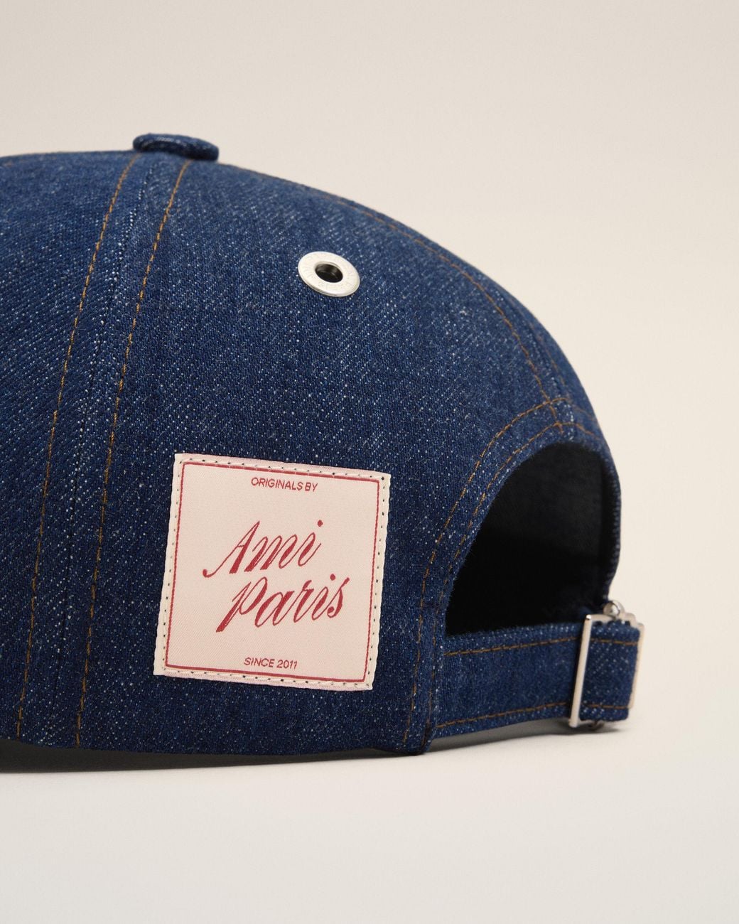 AMI Blue Denim Side Patch Cap