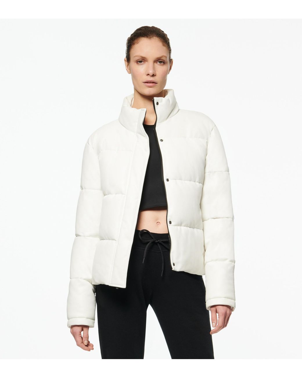 ivory faux leather jacket