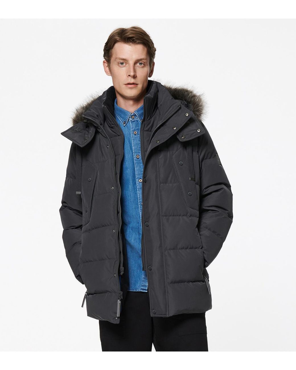 Andrew Marc Gattaca Ripstop Parka in Charcoal (Gray) for Men - Lyst