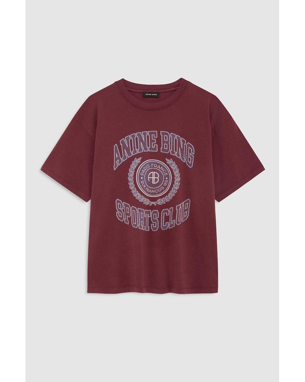 Anine Bing Red Cade Tee Collegiate