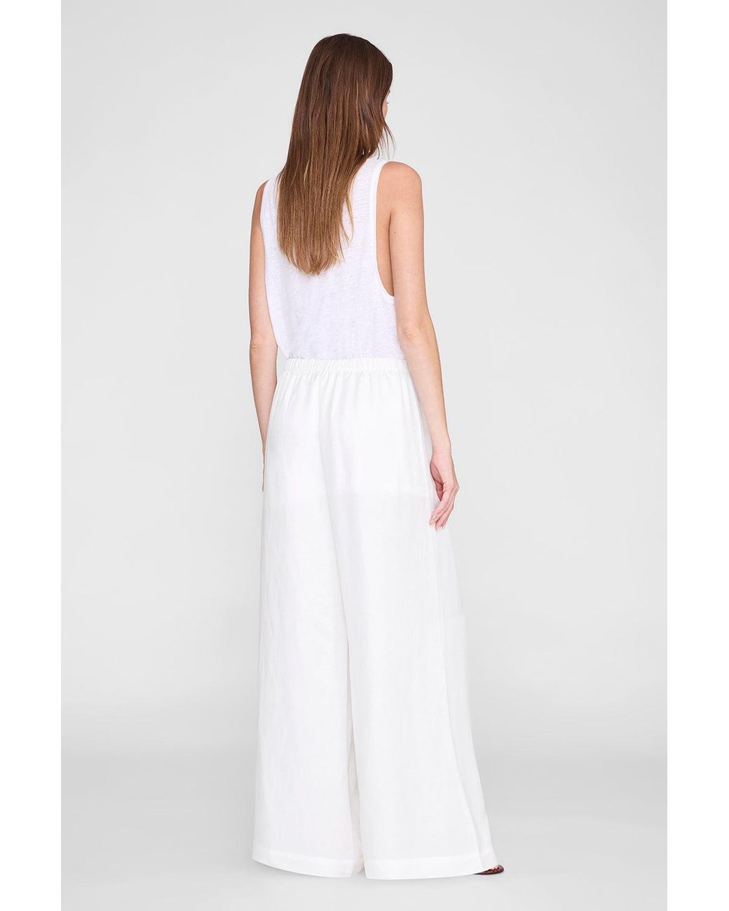 Anine Bing White Roslyn Pant