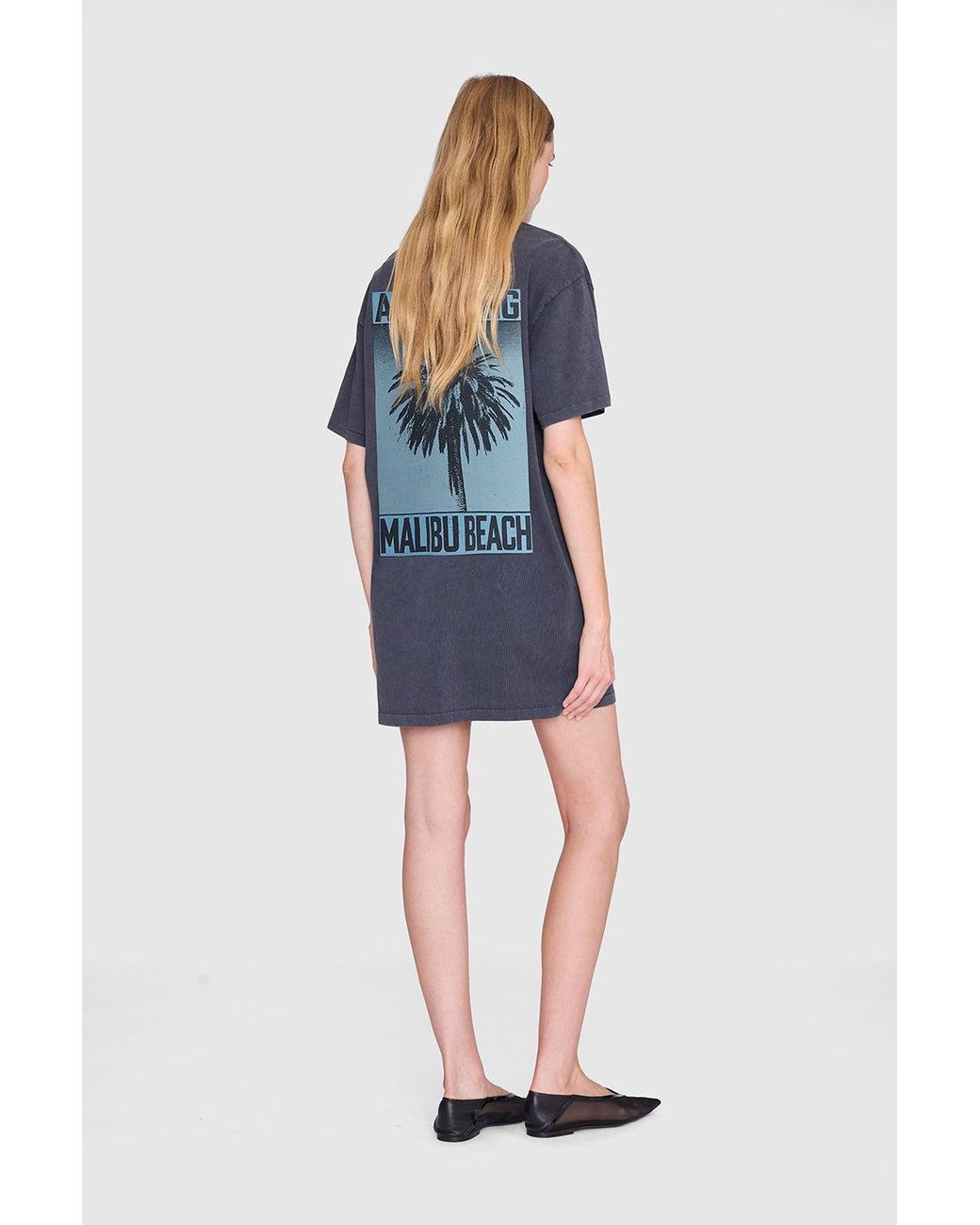 Anine Bing Blue Beth Mini Dress Palm