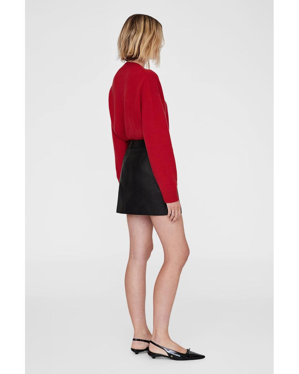Anine Bing Red Steel Skirt