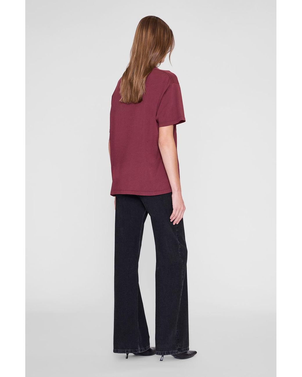 Anine Bing Red Cade Tee Collegiate