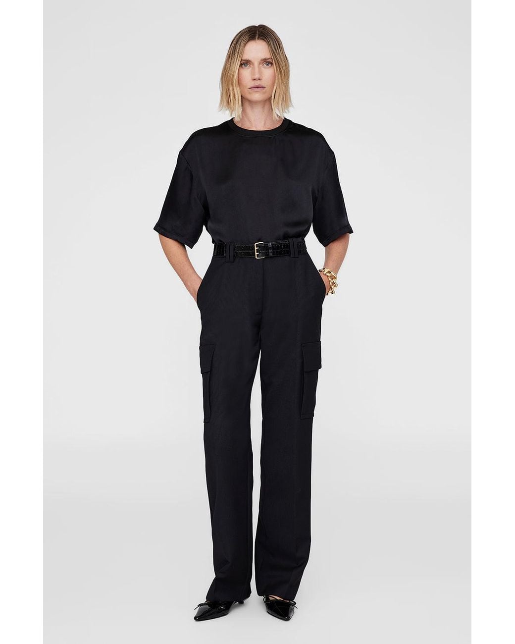 Anine Bing Blue Dayton Cargo Pant