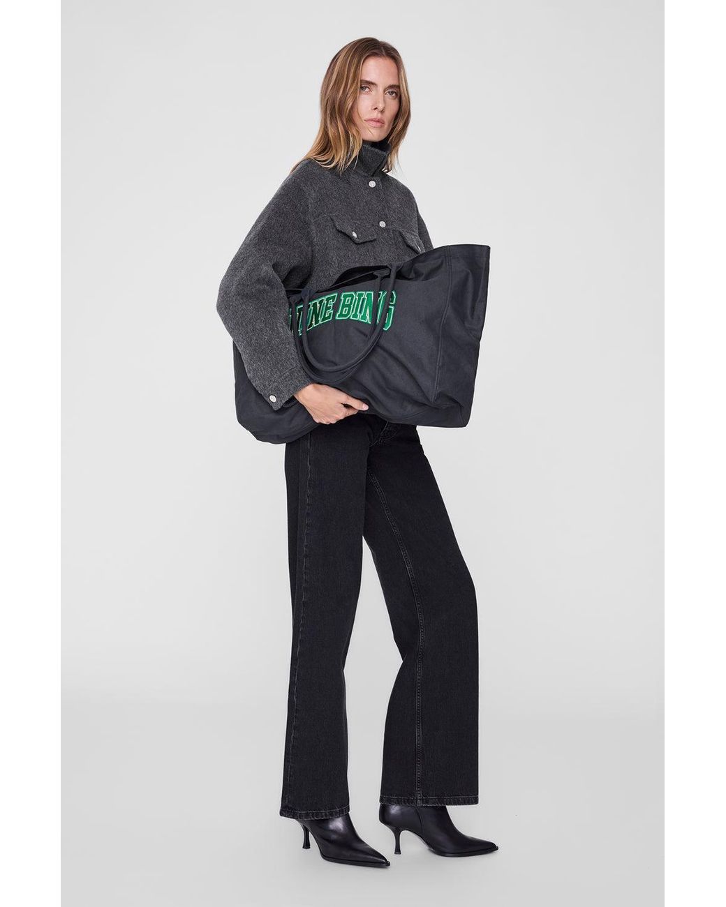 Anine Bing Blue Leo Canvas Tote