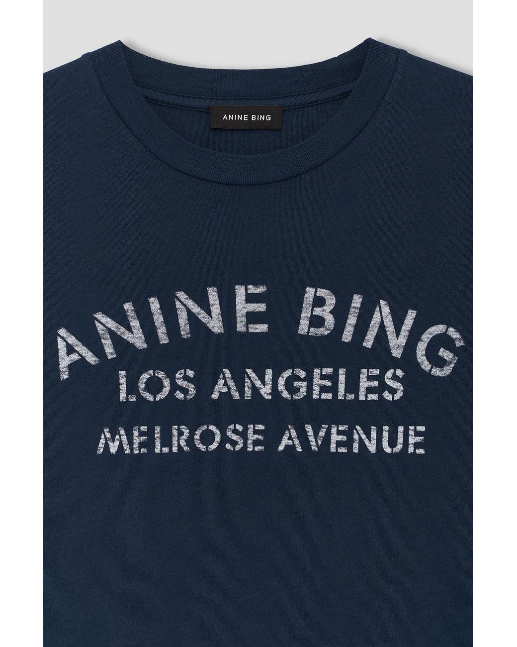 Anine Bing Blue Cade Melrose Stencil Tee