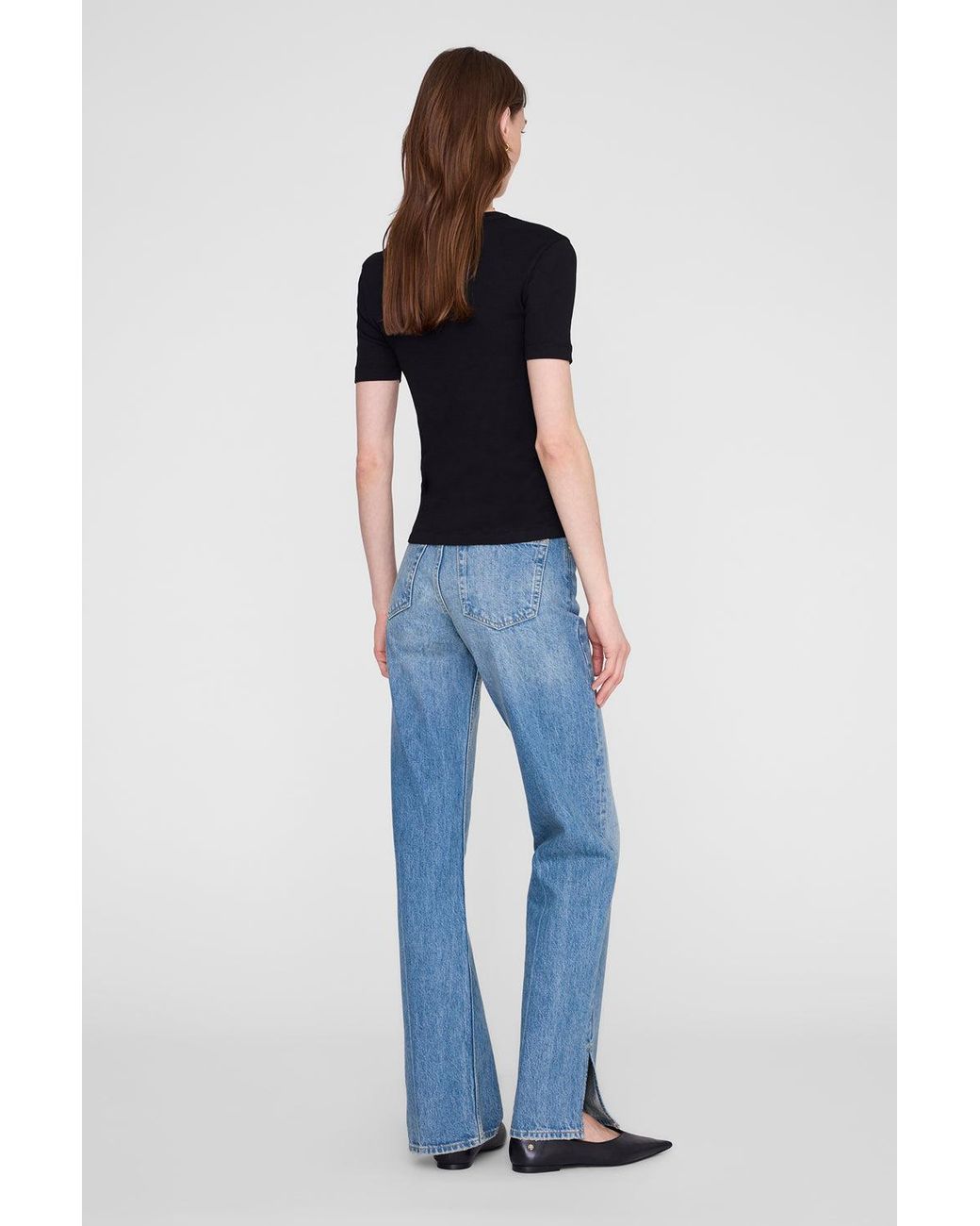 Anine Bing Blue Sixtine Tee Short Sleeve