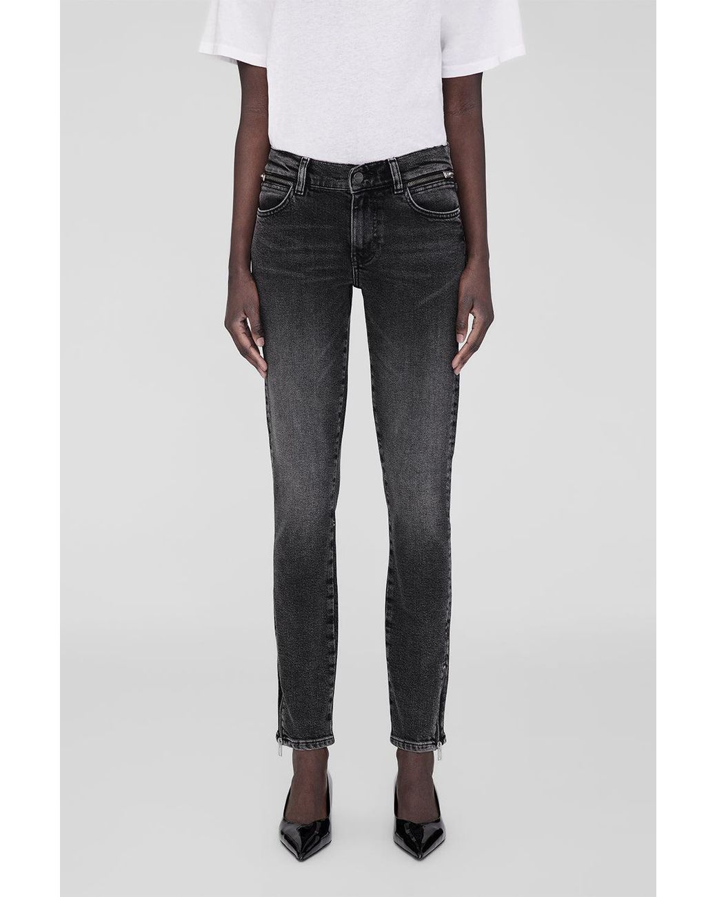 Anine Bing White Jax Jean
