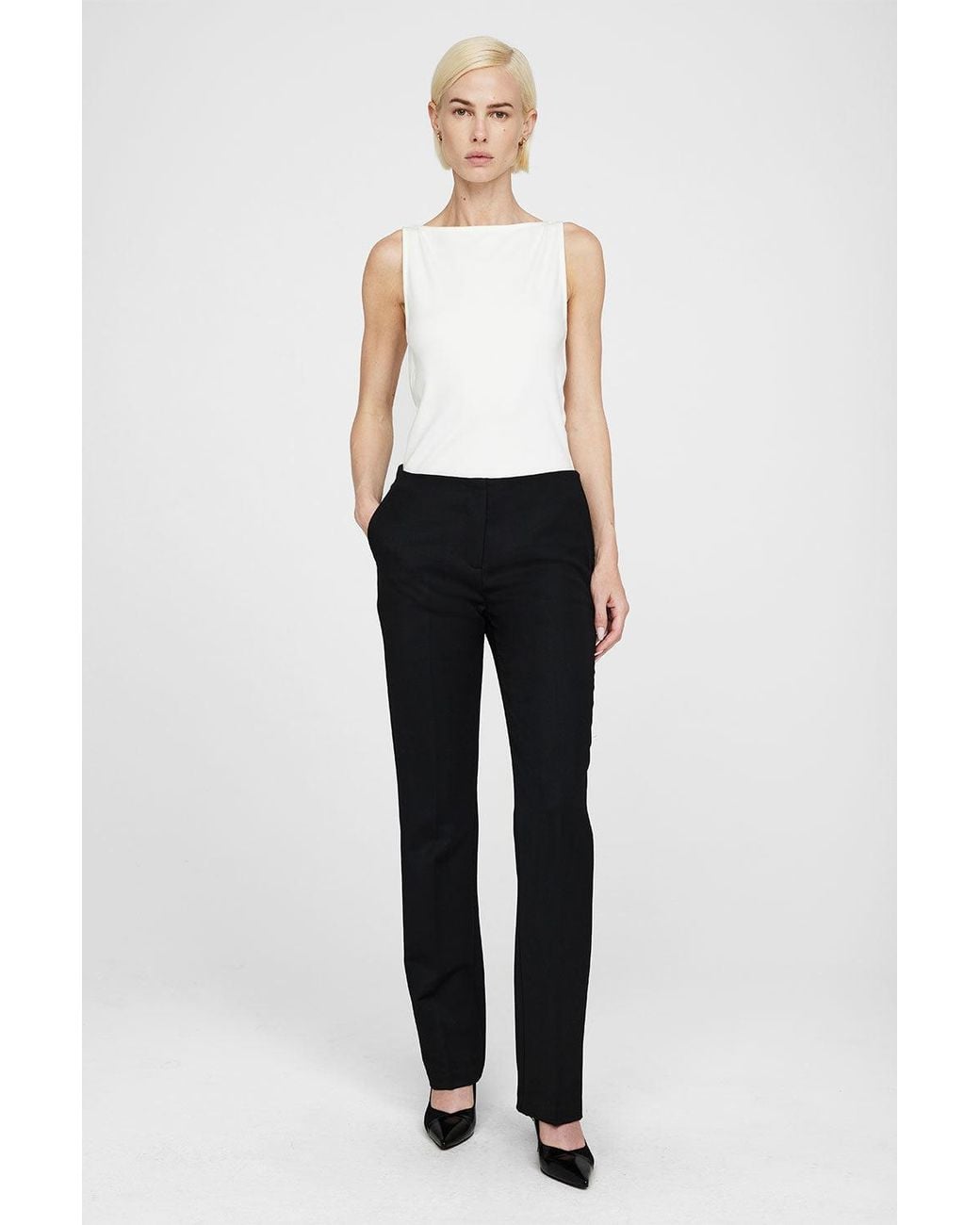 Anine Bing White Lula Pant