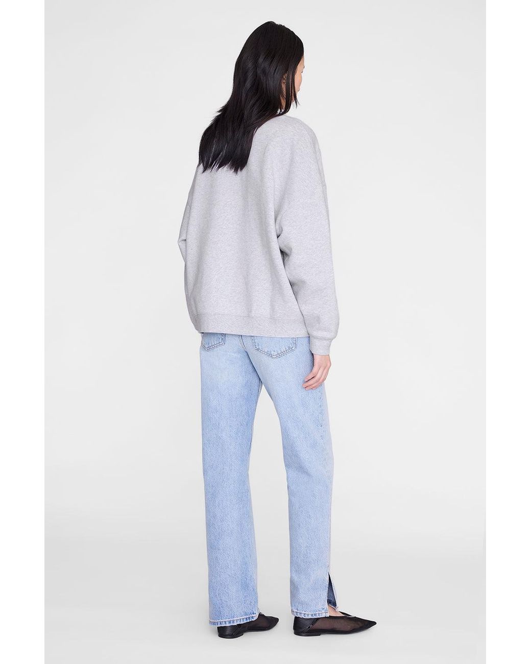 Anine Bing Blue Miles Sweatshirt Leopard