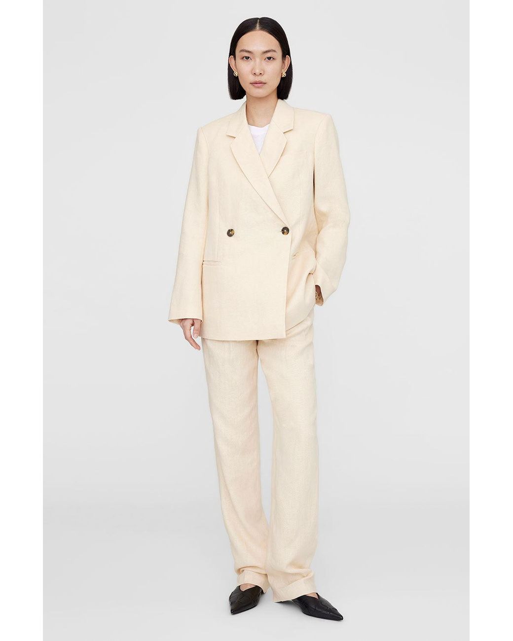 Anine Bing White Jay Trouser