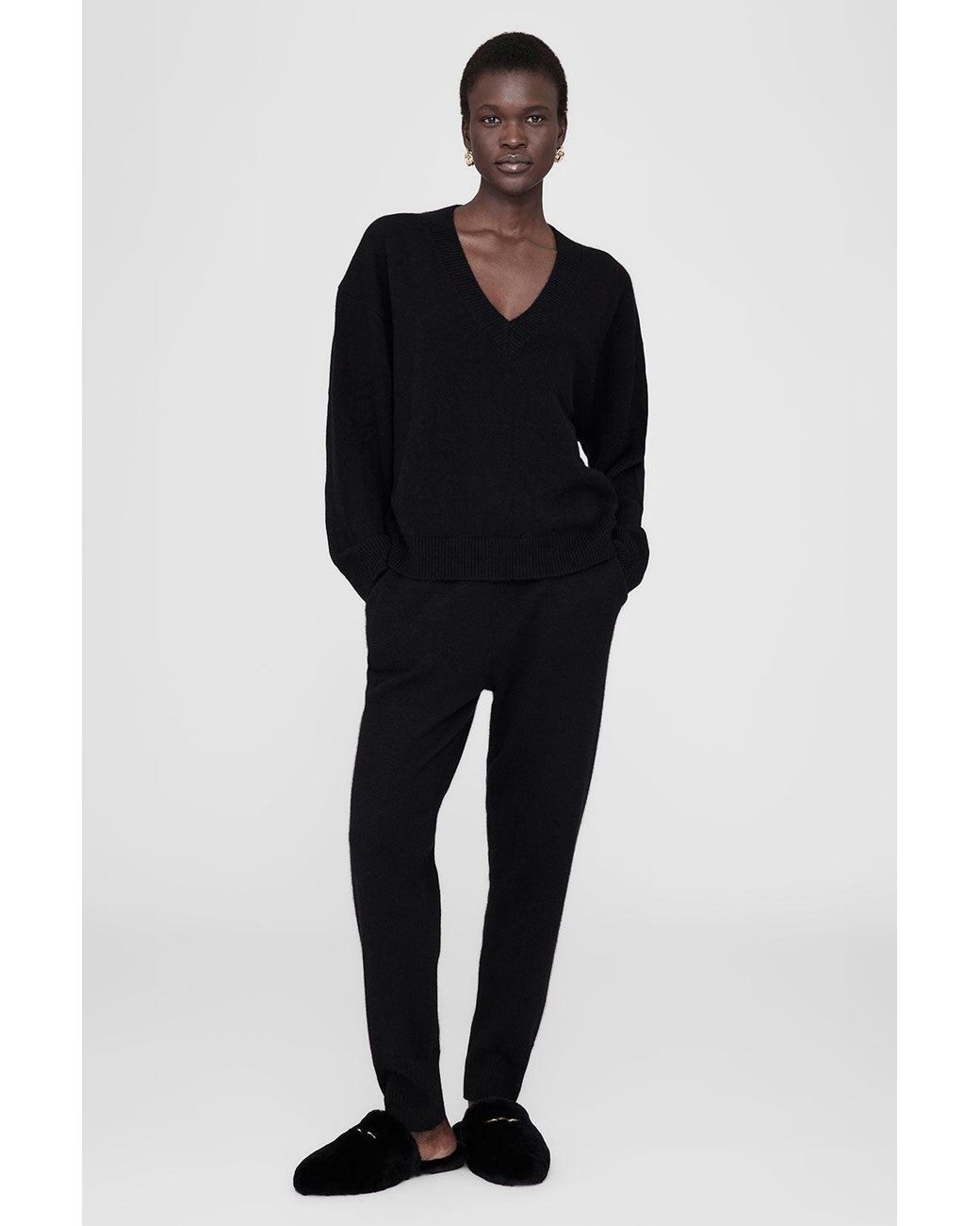 Anine Bing Black Angie Pant