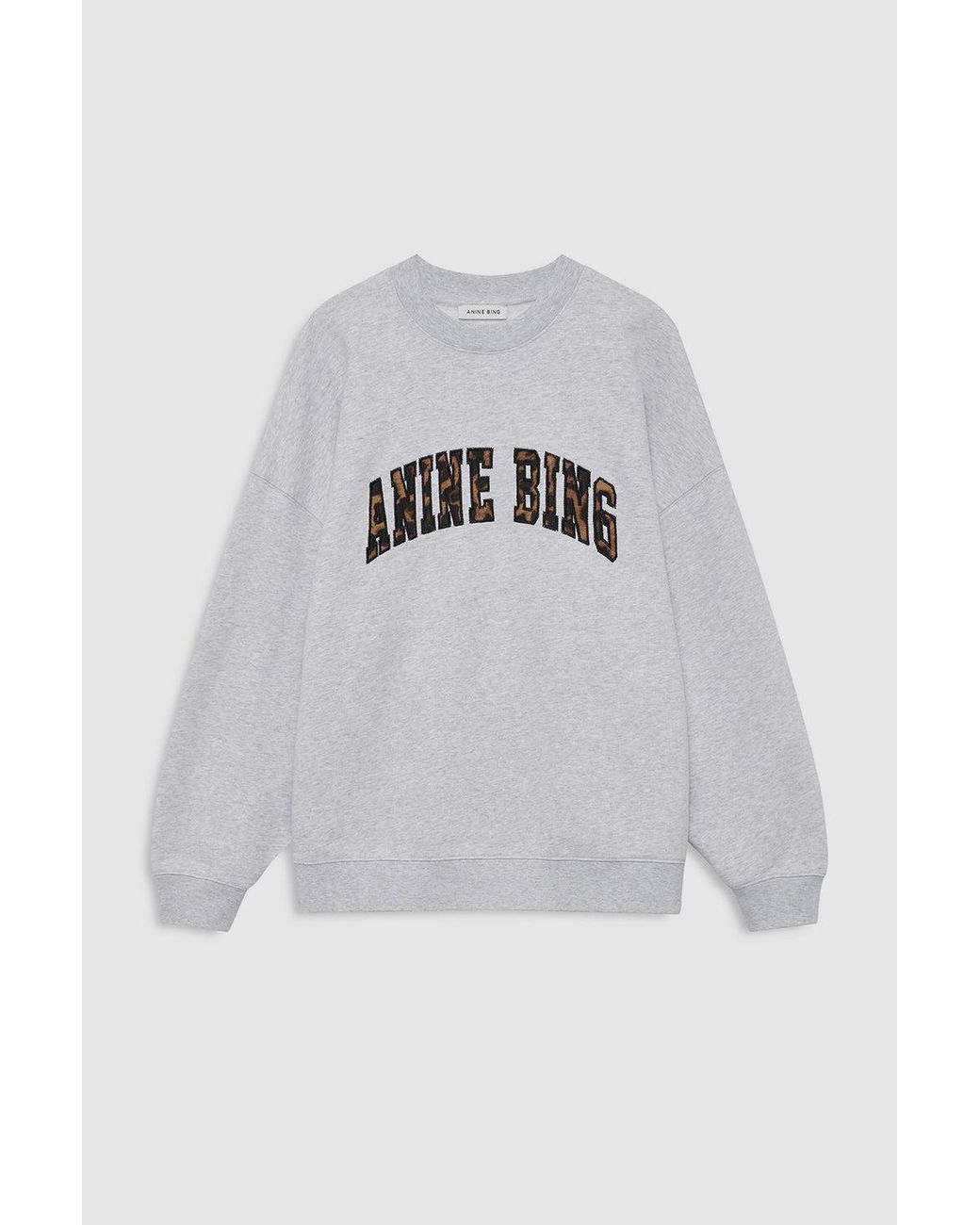 Anine Bing Blue Miles Sweatshirt Leopard