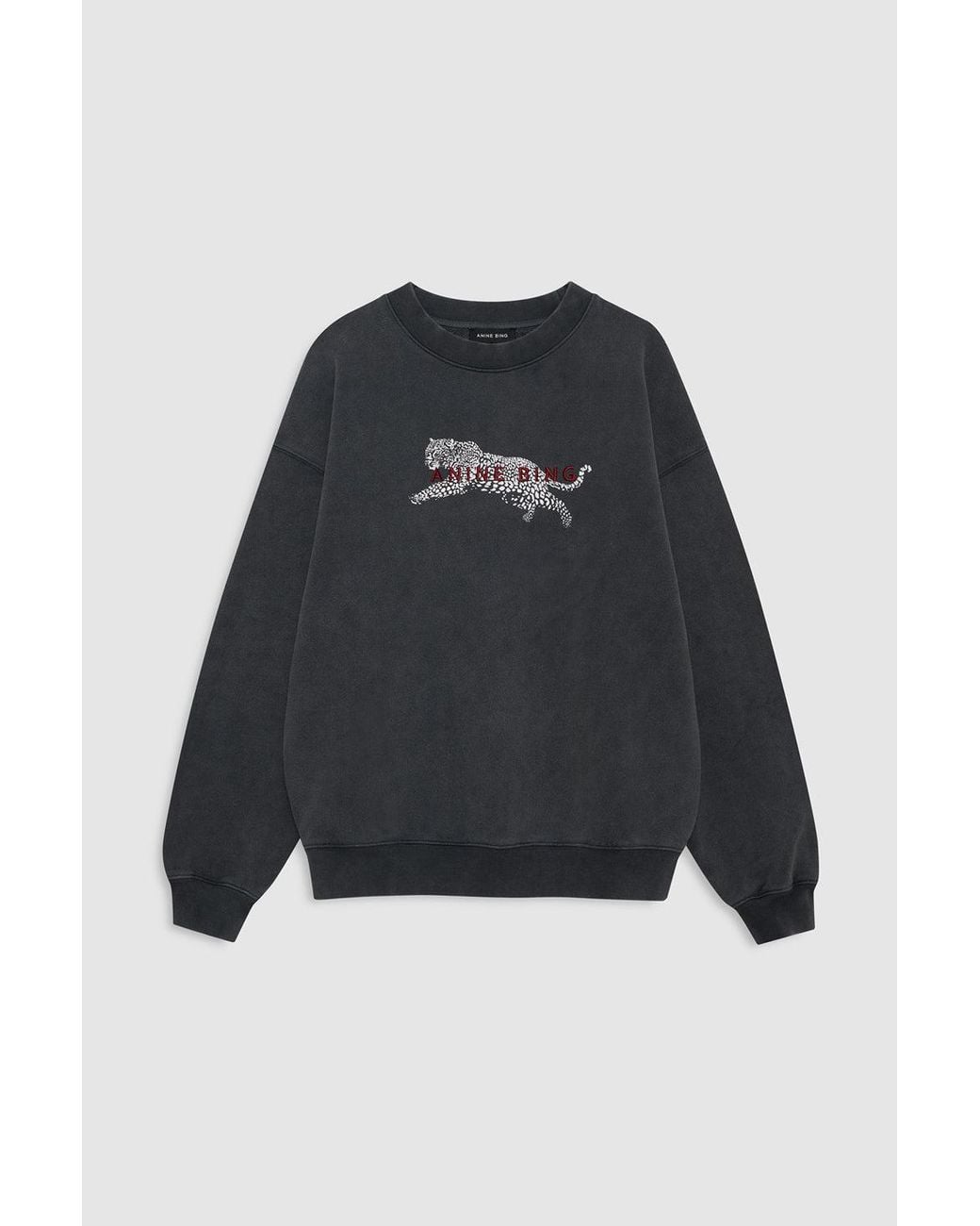 Anine Bing Blue Spencer Sweatshirt Leopard