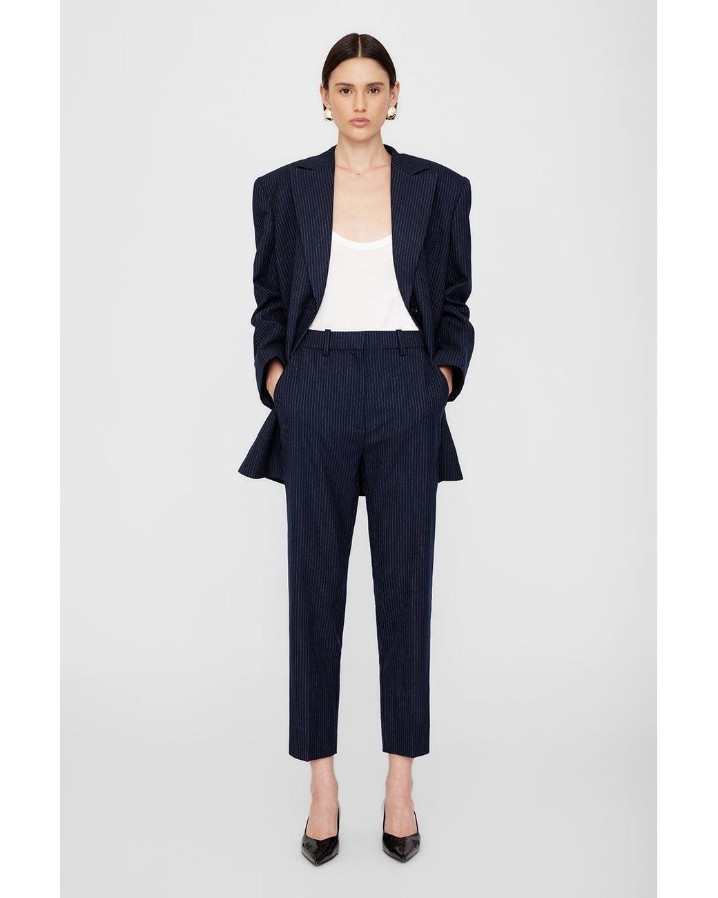 Anine Bing Blue Blaine Trouser