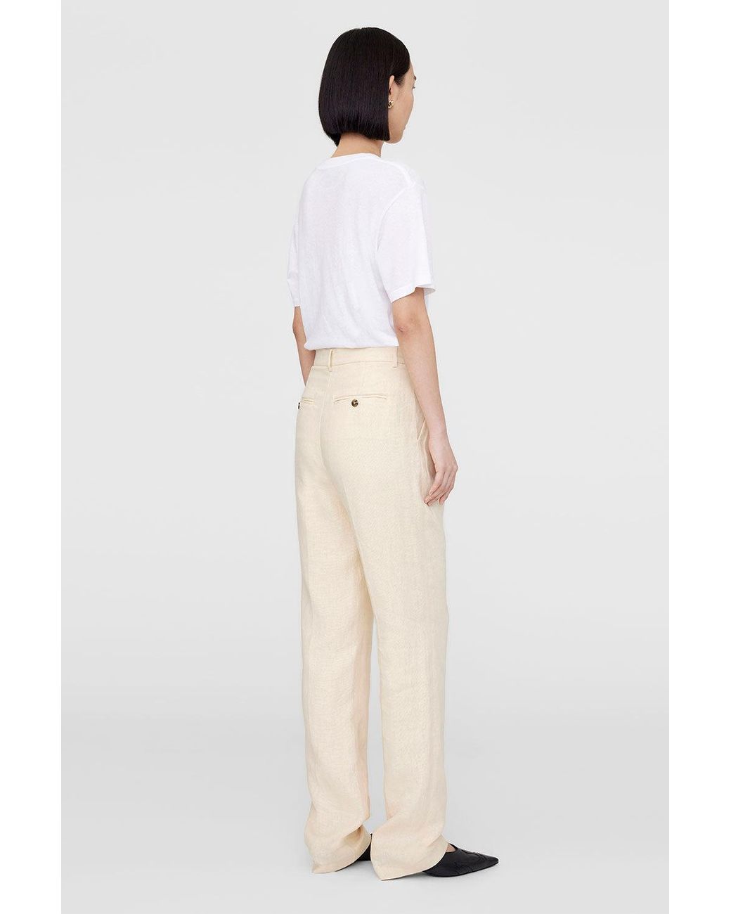 Anine Bing White Jay Trouser