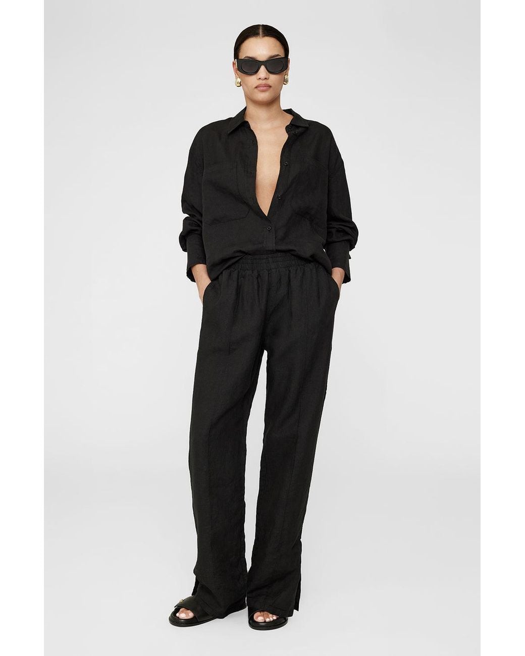 Anine Bing Black Torres Pant