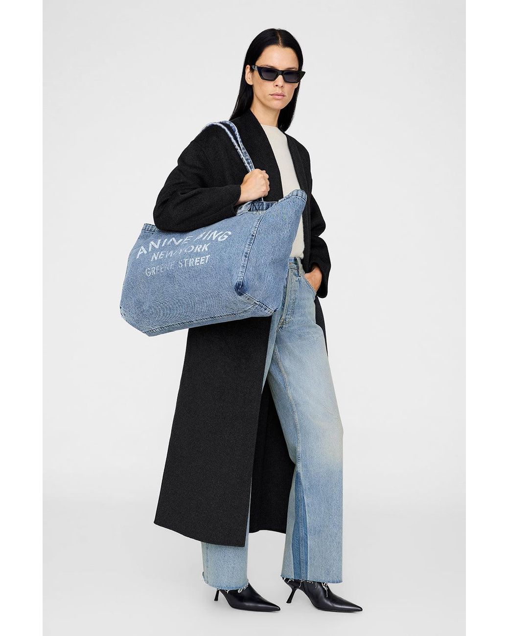Anine Bing Blue Leo Denim Tote