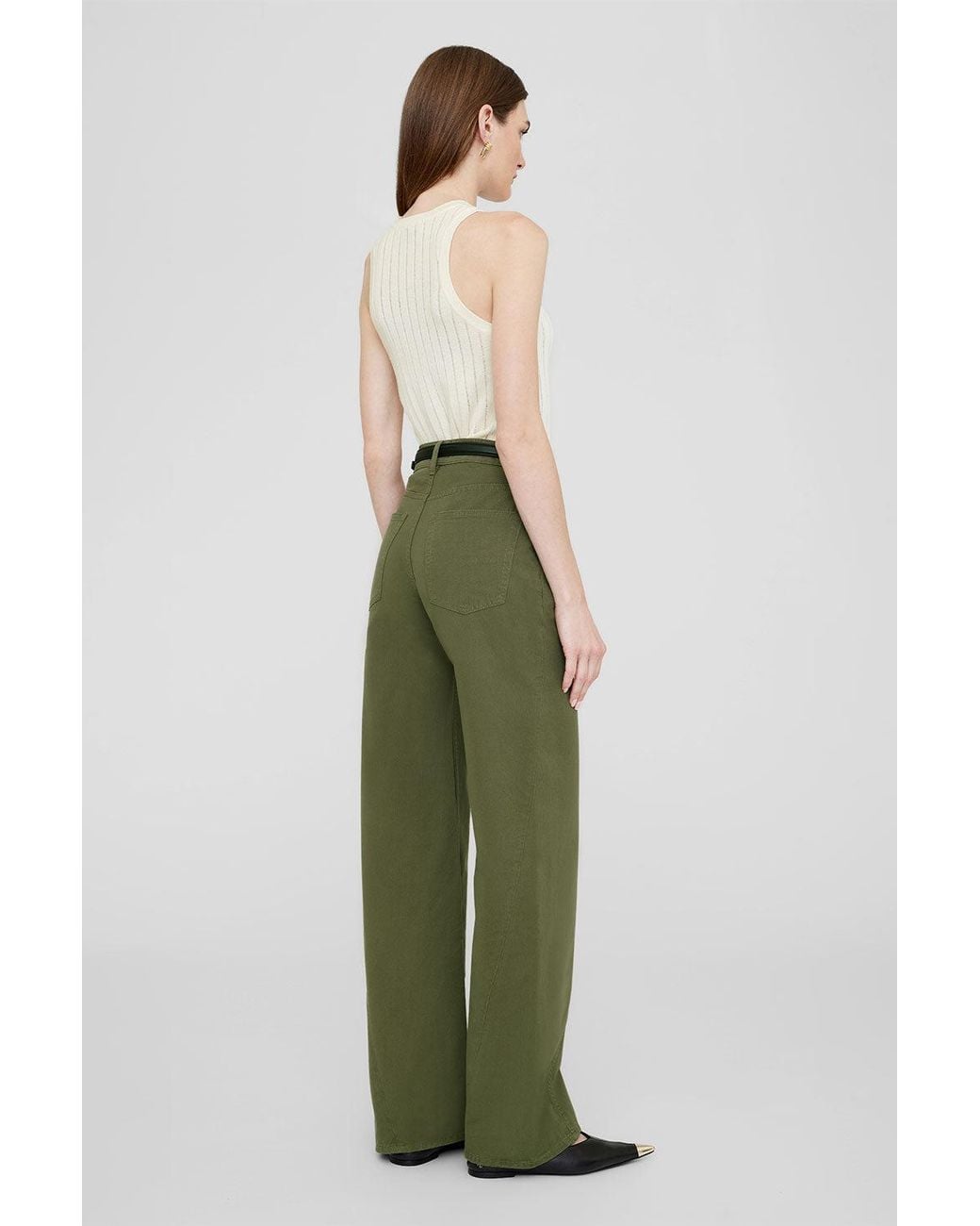 Anine Bing Green Briley Pant