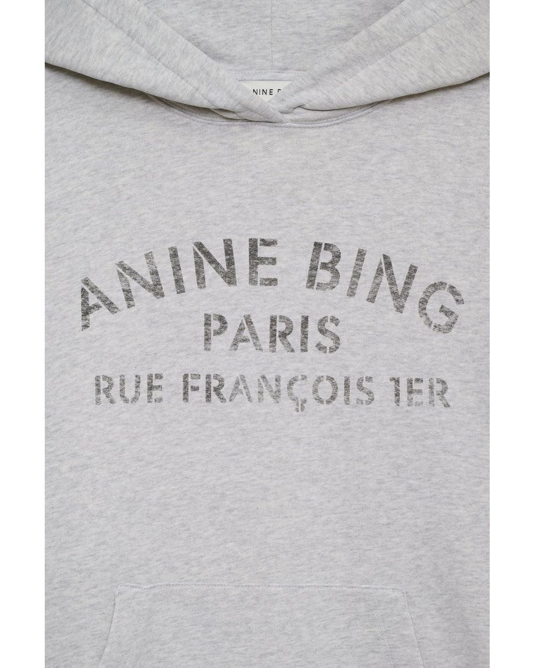 Anine Bing Blue Harvey Sweatshirt Paris Stencil