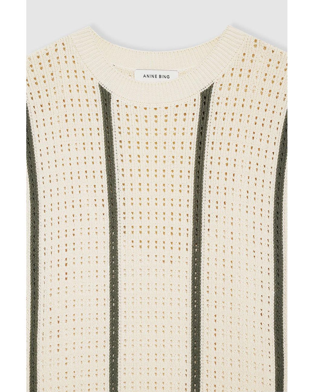 Anine Bing Natural Lanie Knitted Stripe Dress