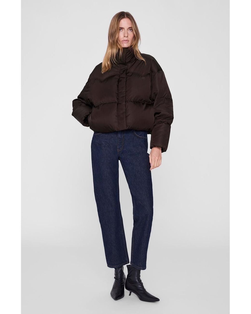 Anine Bing Blue Oslo Cropped Puffer