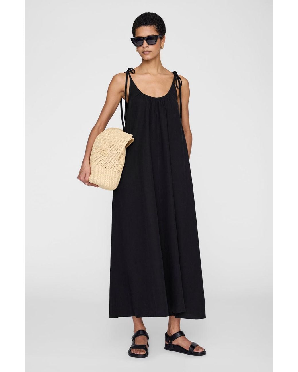 Anine Bing Black Flora Dress