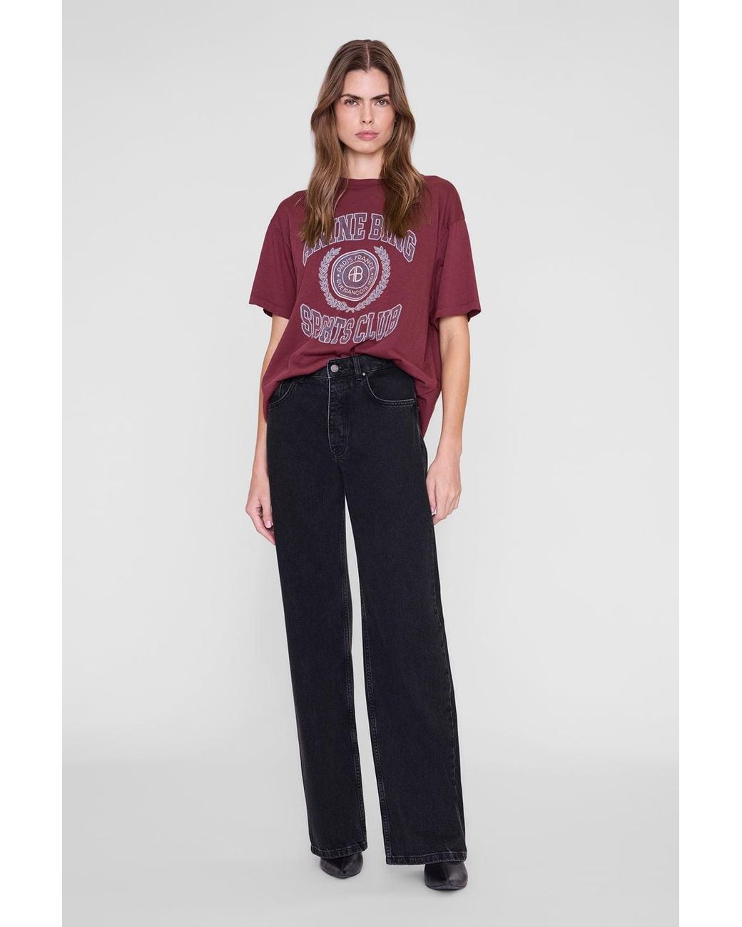 Anine Bing Red Cade Tee Collegiate