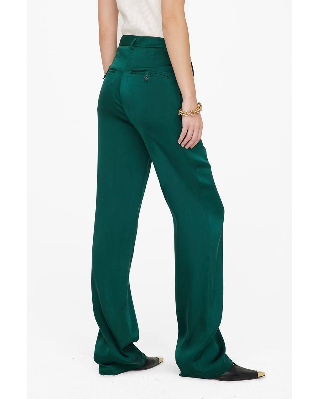 Anine Bing Green Classic Pant